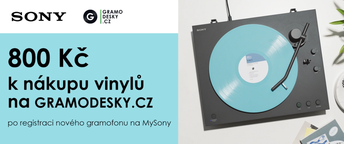 800 Kč k nákupu vinylů na GRAMODESKY.CZ při registraci nového gamofonu na MySony