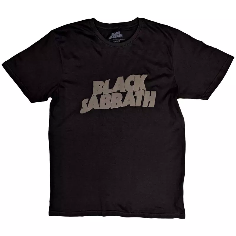 Black Sabbath Unisex T-shirt: Wavy Logo (hi-build) (large) L
