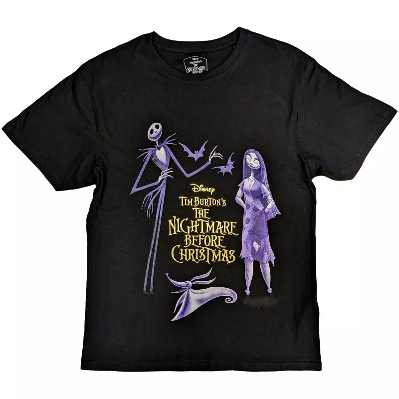Disney Unisex T-shirt: The Nightmare Before Christmas Purple Characters (embellished) (small) S