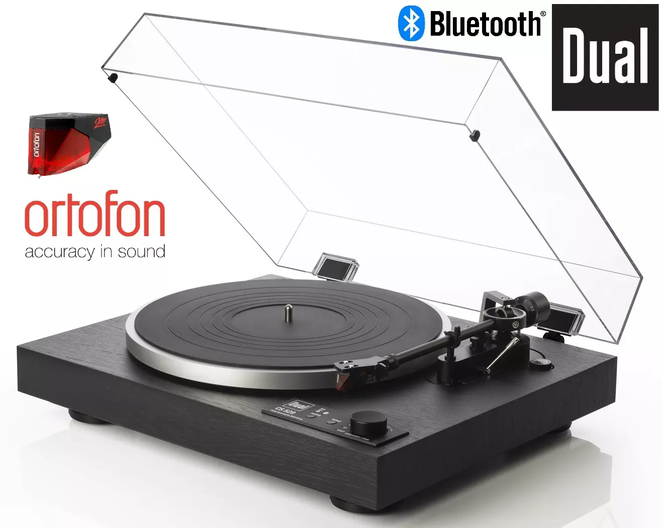 DUAL CS 529 Automatic High Fidelity (Black Structural) + Ortofon 2M Red (MM)