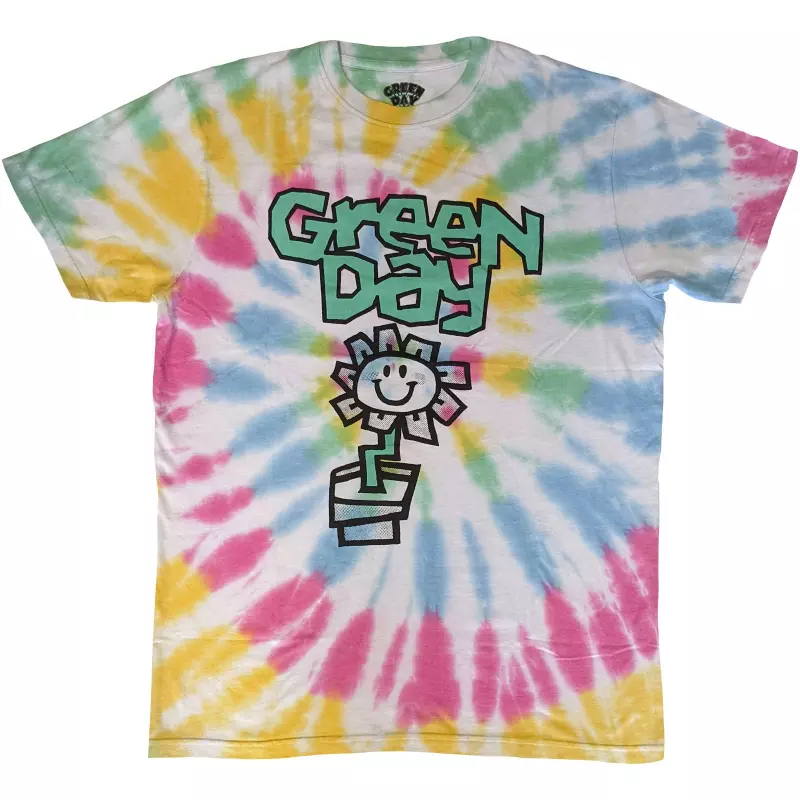 Green Day Unisex T-shirt: Flower Pot (wash Collection) (medium) M