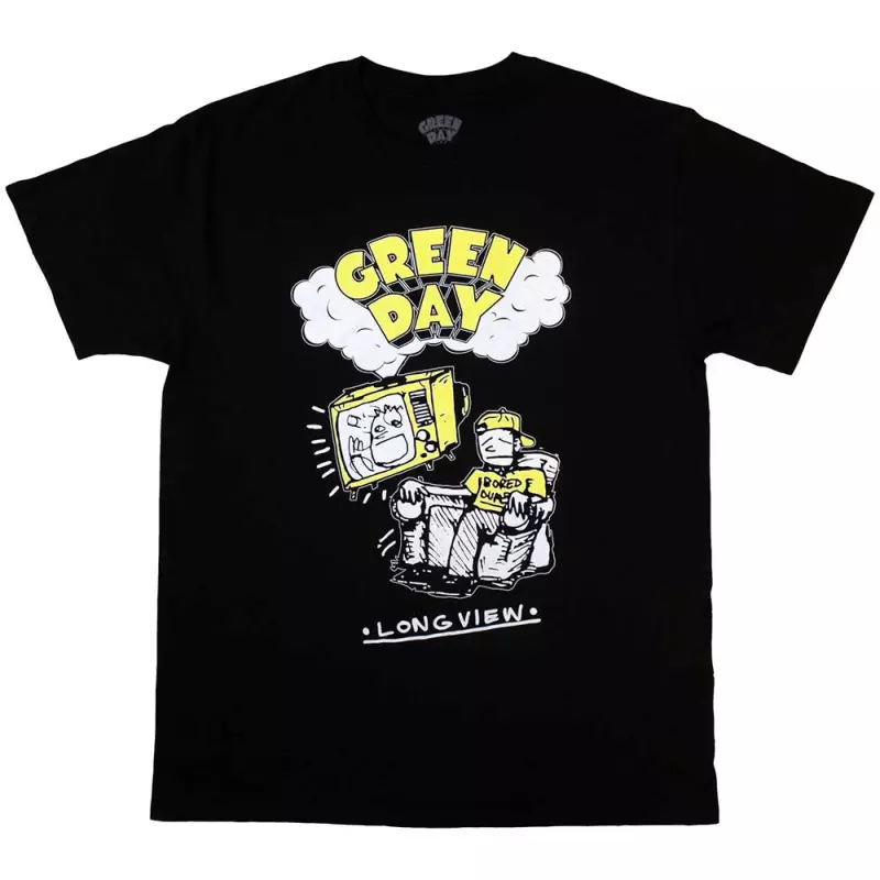 Green Day Unisex T-shirt: Longview Doodle (medium) M