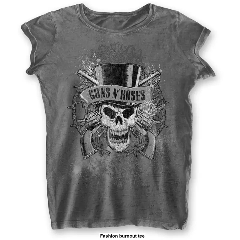 Guns N' Roses Ladies T-shirt: Faded Skull (burnout) (small) S