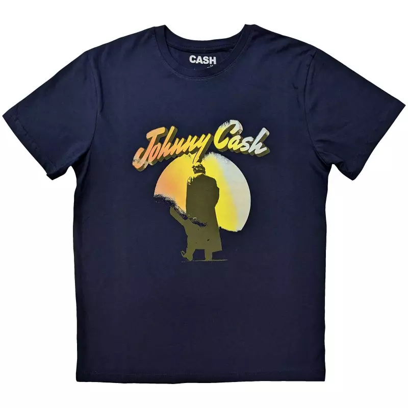 Johnny Cash Unisex T-shirt: Walking Guitar (small) S