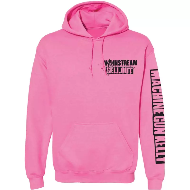 Machine Gun Kelly Unisex Pullover Hoodie: Pink Face (back & Sleeve Print) (medium) M