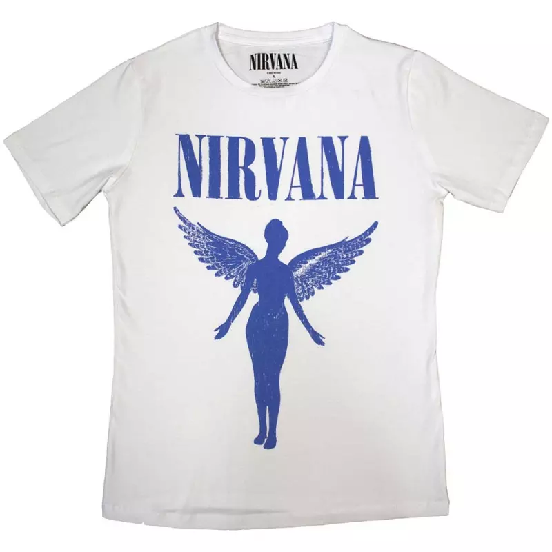Nirvana Ladies T-shirt: Angelic Blue Mono (large) L