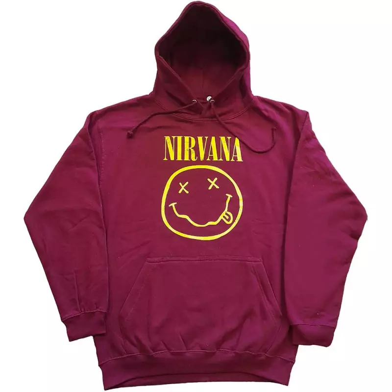 Nirvana Unisex Pullover Hoodie: Yellow Happy Face (xx-small) XXS