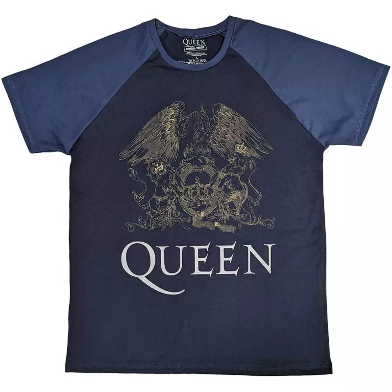 Queen Unisex Raglan T-shirt: Crest (small) S
