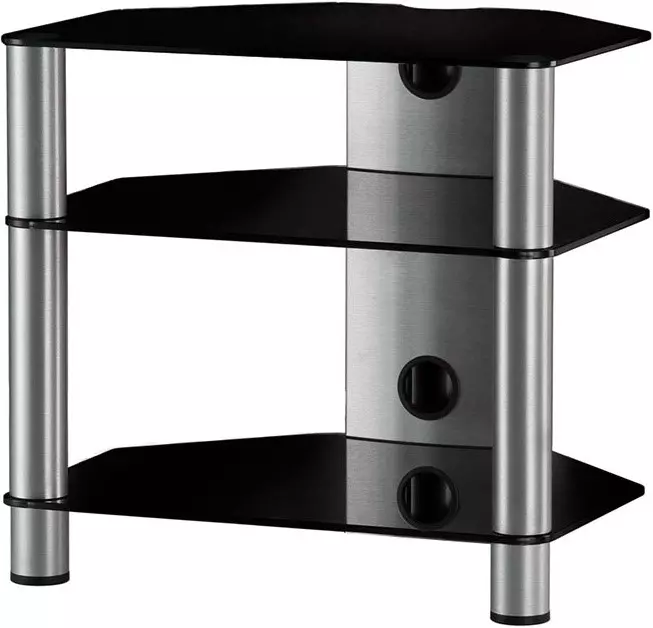 SONOROUS RX-2130 - hifi stolek 3 police, stříbrný, černá skla