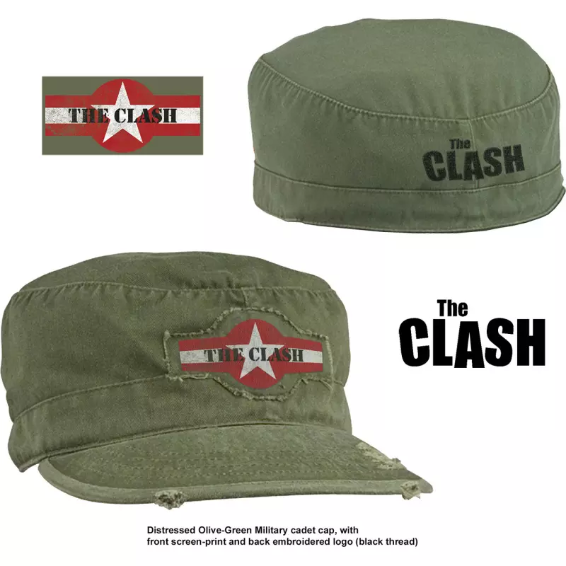 The Clash Unisex Military Cap: Star Logo (distressed) (large) L