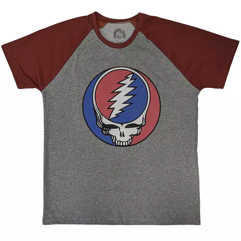 Grateful Dead Unisex Raglan T-shirt: Steal Your Face Classic (small) S