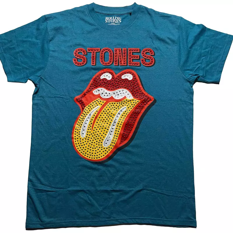 The Rolling Stones Unisex T-shirt: Dia Tongue (diamante) (small) S