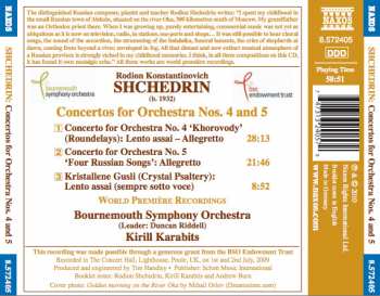 CD Родион Щедрин: Concertos For Orchestra Nos. 4 & 5 / Kristallene Gusli 336720
