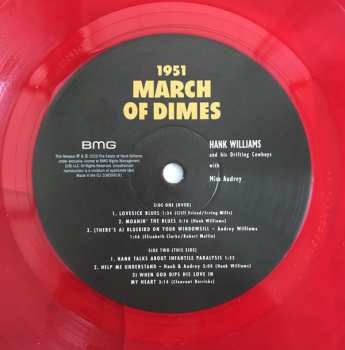 LP Hank Williams With His Drifting Cowboys: 1951 March Of Dimes LTD | CLR 22835