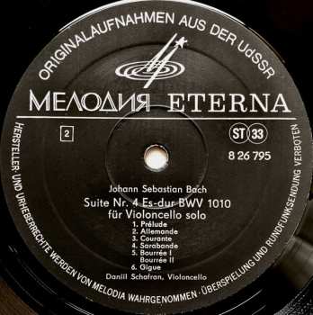 LP Johann Sebastian Bach: Suiten Für Violoncello Solo - Suite Nr. 3 C-Dur BWV 1009 / Suite Nr. 4 Es-Dur BWV 1010