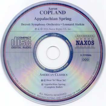 CD Aaron Copland: Appalachian Spring (Complete Ballet) / Here Ye! Hear Ye! 393285