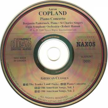 CD Aaron Copland: Piano Concerto, The Tender Land (Suite), Old American Songs 286683