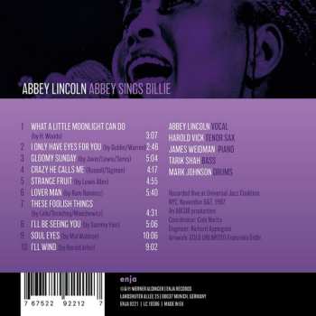 CD Abbey Lincoln: Abbey Sings Billie 476704