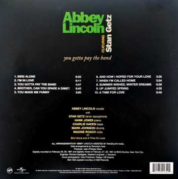 2LP Abbey Lincoln: You Gotta Pay The Band LTD 73104