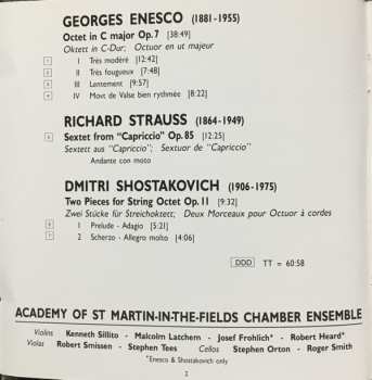 CD Academy Of St. Martin-in-the-Fields Chamber Ensemble: Enesco - Octet, Strauss - Sextet From Capriccio, Shostakovich - Two Pieces For String Orchestra 320392