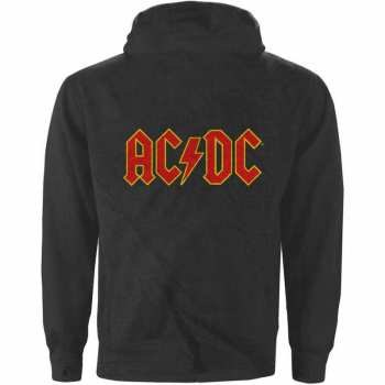 Merch AC/DC: Ac/dc Unisex Zipped Hoodie: Logo (back Print) (x-large) XL