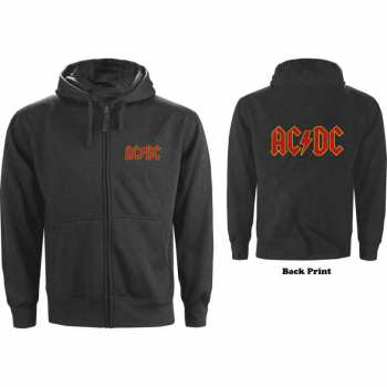 Merch AC/DC: Ac/dc Unisex Zipped Hoodie: Logo (back Print) (xx-large) XXL