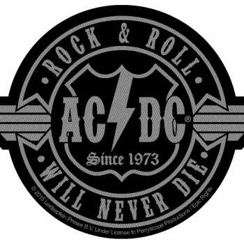 Merch AC/DC: Nášivka Rock N Roll Will Never Die Cut-out 