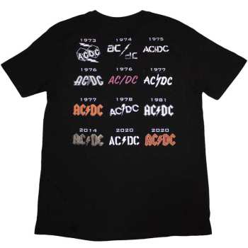 Merch AC/DC: Ac/dc Unisex T-shirt: Logo History (back Print) (small) S