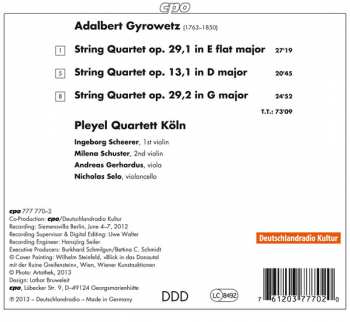 CD Adalbert Gyrowetz: 3 String Quartets 189043