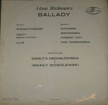 LP Adam Mickiewicz: Ballady 340153
