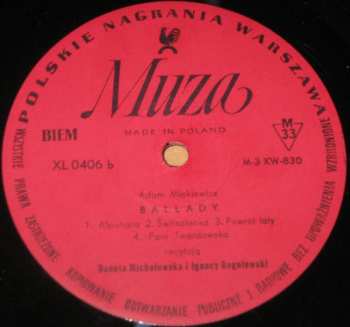 LP Adam Mickiewicz: Ballady 340153