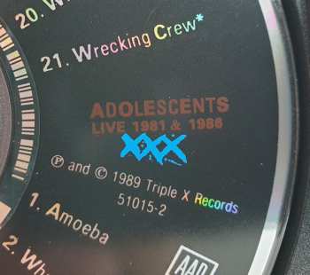 CD Adolescents: Live 1981 And 1986 254467
