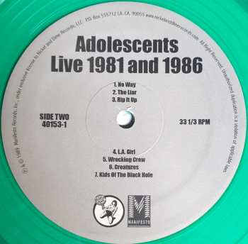 LP Adolescents: Live 1981 And 1986 LTD | CLR 90486