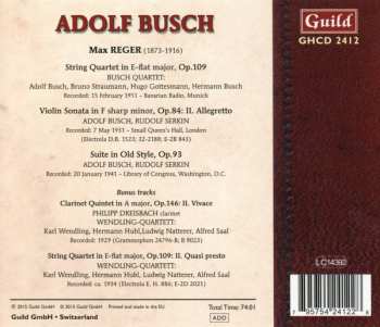 CD Adolf Busch: String Quartet, Op.109 - Violin Sonata, Op.84 (II) - Suite In The Old Style  336628