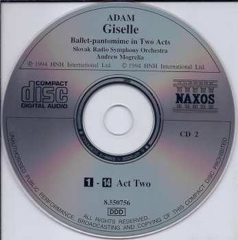 2CD Adolphe C. Adam: Giselle Ballet-pantomime In Two Acts (Complete Ballet) 113389