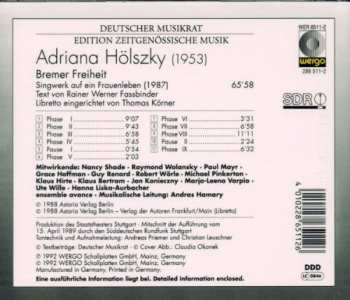 CD Adriana Hölszky: Bremer Freiheit 185929