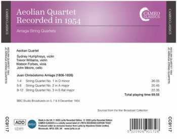 CD Aeolian String Quartet: The Three String Quartets 316606