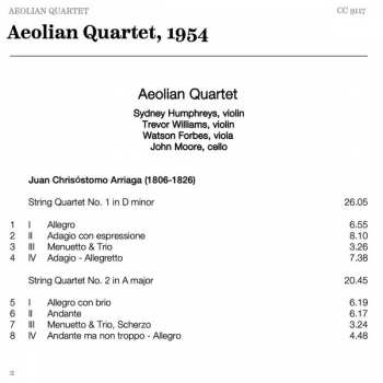 CD Aeolian String Quartet: The Three String Quartets 316606