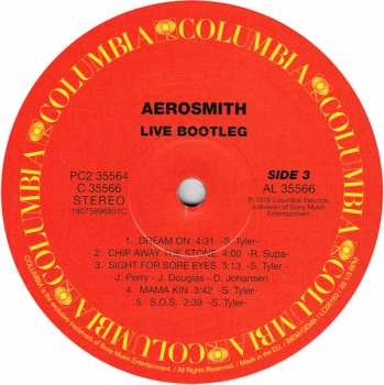 2LP Aerosmith: Live! Bootleg 385302