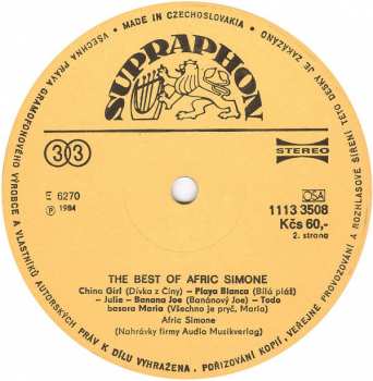 LP Afric Simone: The Best Of Afric Simone 41915