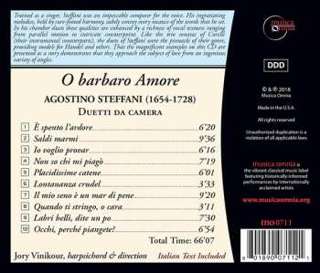 CD Agostino Steffani: O Barbaro Amore
