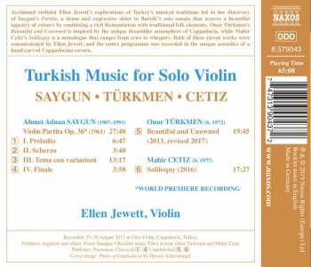 CD Ahmed Adnan Saygun: Turkish Music For Solo Violin 322861