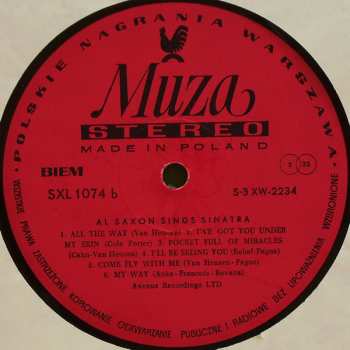 LP Al Saxon: Al Saxon Sings Sinatra