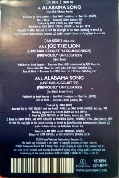 SP David Bowie: Alabama Song  LTD | PIC 1460