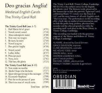 CD Alamire: Deo Gracias Anglia! - Medieval English Carols - The Trinity Carol Roll 397861