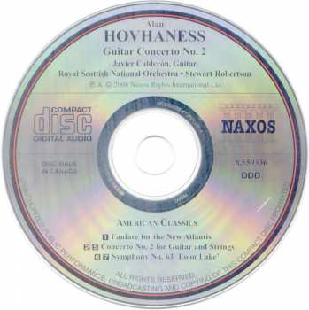 CD Alan Hovhaness: Guitar Concerto No. 2 • Symphony No. 63 'Loon Lake' • Fanfare For The New Atlantis 324436
