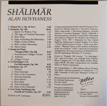CD Alan Hovhaness: Shālimār (Piano Solos) 462046