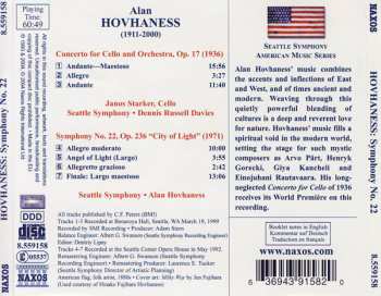CD Alan Hovhaness: Symphony No.22 "City Of Light" / Cello Concerto 121799