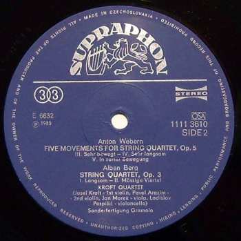 LP Alban Berg: String Quartet / Five Movements / String Quartet No. 3 280217