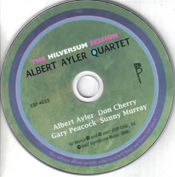 CD Albert Ayler Quartet: The Hilversum Session